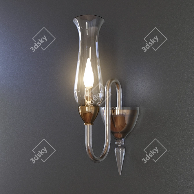 Majestic Murano Glass Chandelier 3D model image 3