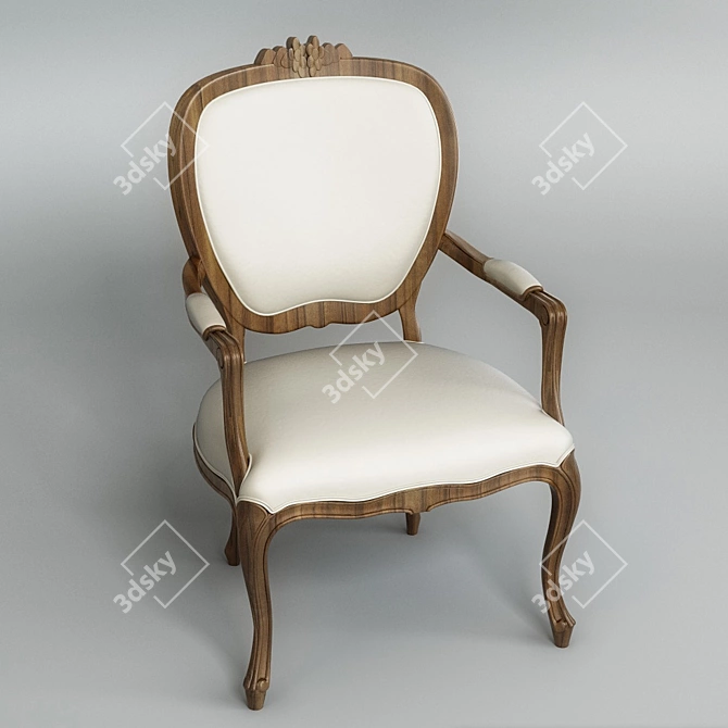 Classic Armchair with Armrests 3D model image 1