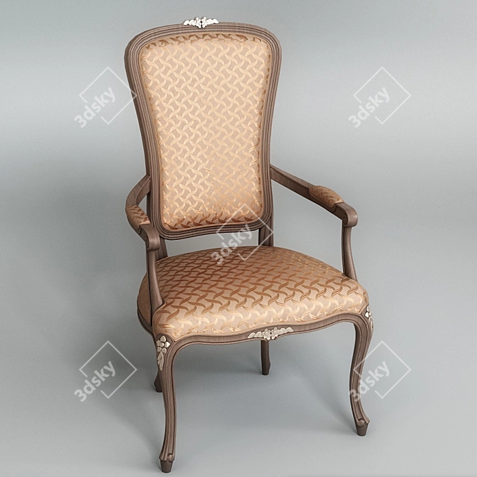 Classic Fur Chair 3D model image 1