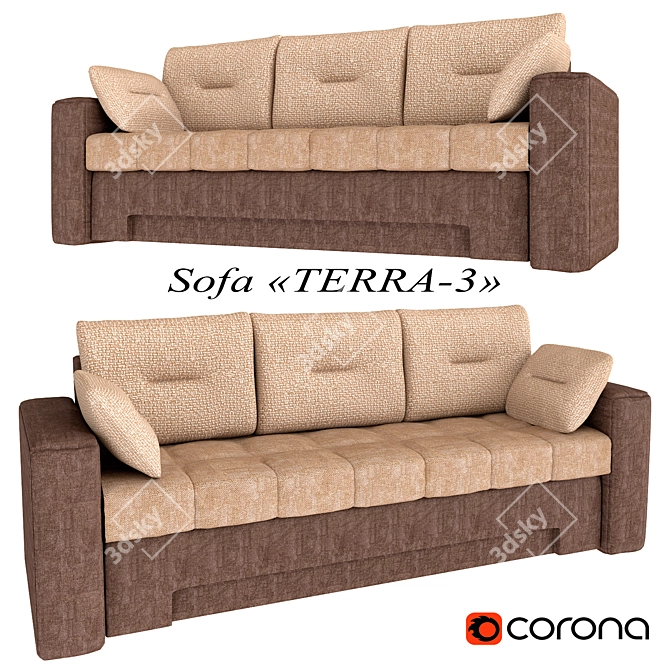 TERRA-3 Sofa - Stylish and Comfortable 3D model image 1