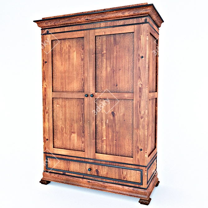 Vintage Loft Wardrobe 3D model image 1