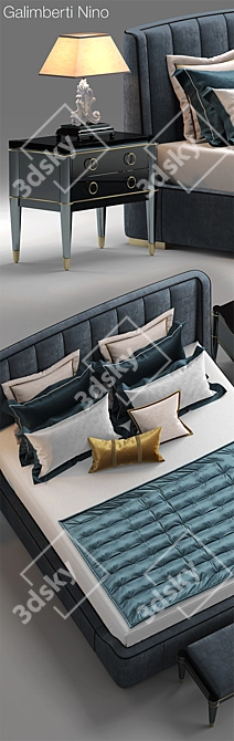 Luxurious Bed: Galimberti Zaffiro 3D model image 2