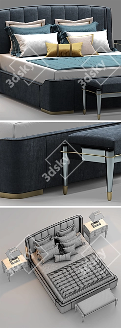 Luxurious Bed: Galimberti Zaffiro 3D model image 3