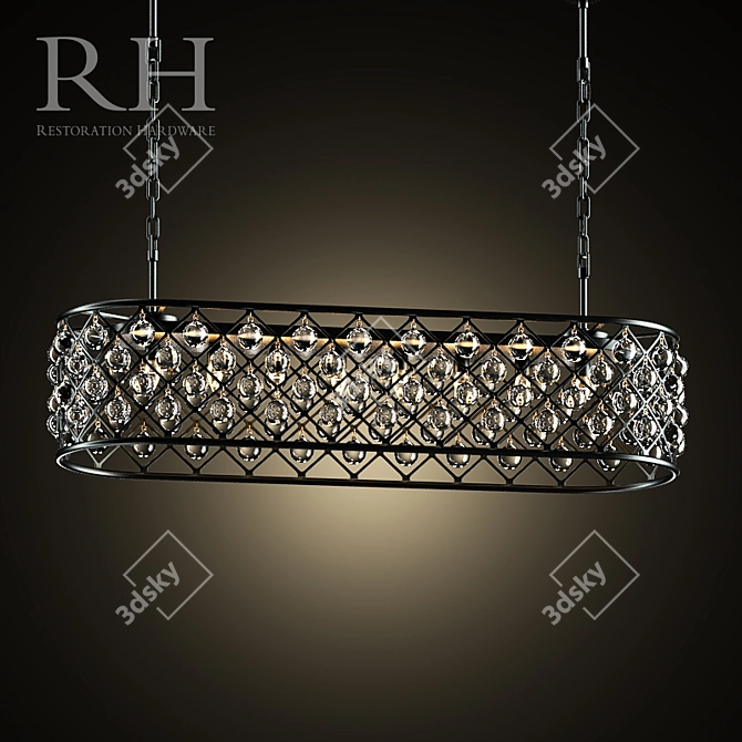 RH Spencer Rectangular Chandelier 3D model image 1