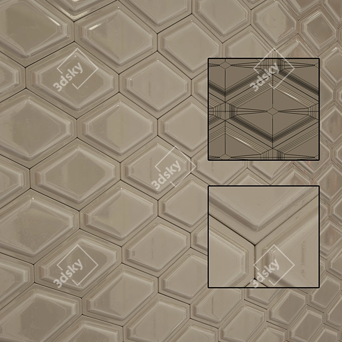 HexaWall: Modern Wall Tiles 3D model image 1