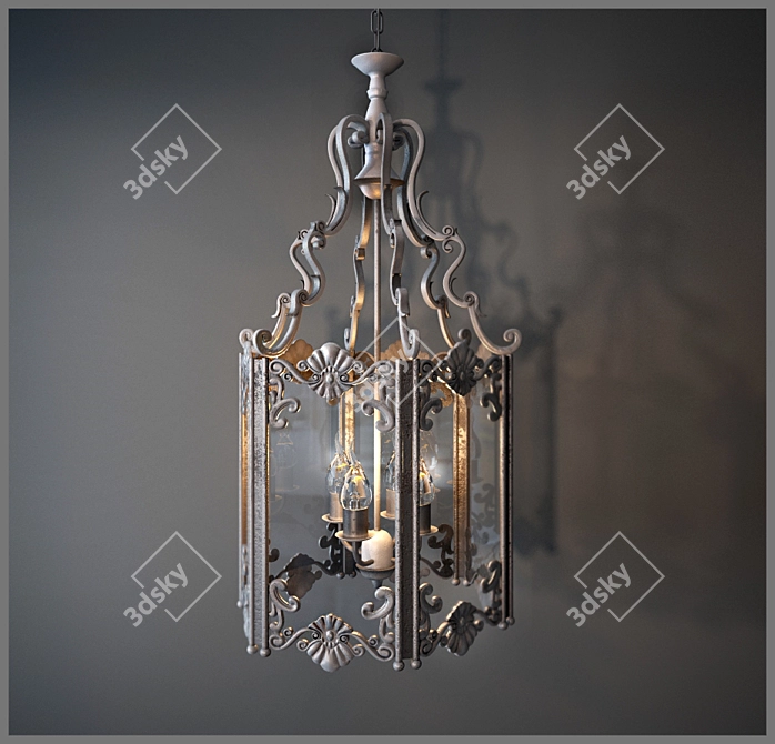 Elegant Dutch Pendant Lamp 3D model image 1