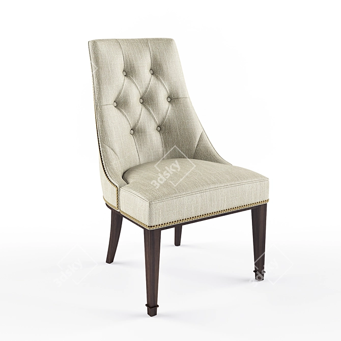 Luxury Tufted Side Chair by Vanguard Furniture 3D model image 1