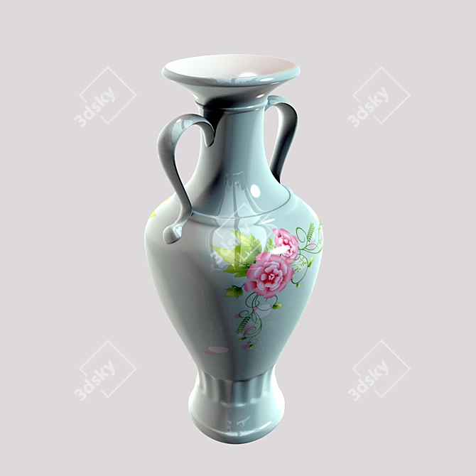 Elegant Glass Vase 3D model image 1