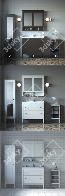 Stylish IKEA HEMNES Bathroom Collection 3D model image 2