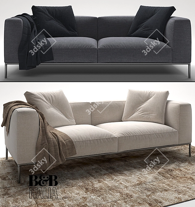 Modern Luxury: FRANK Sofa Set 3D model image 1