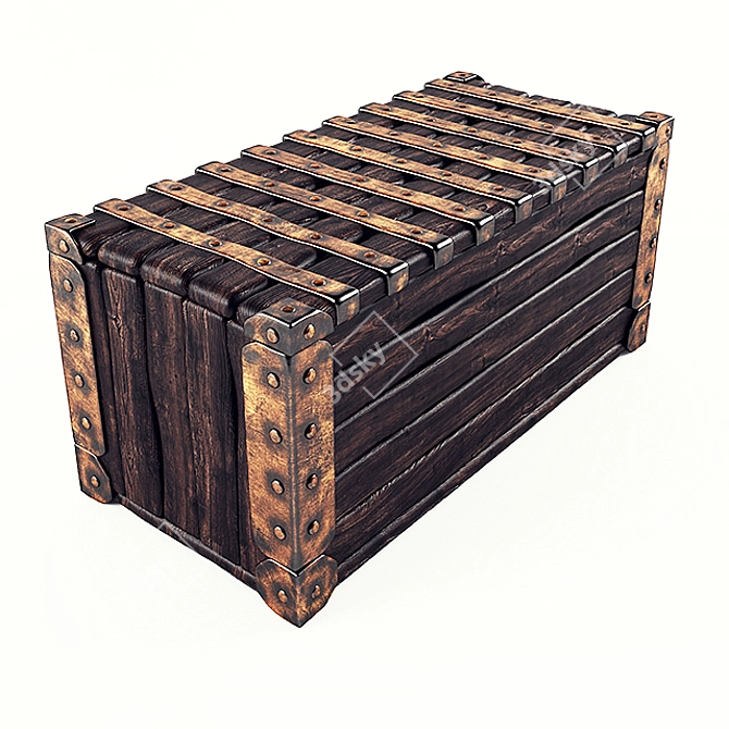 Vintage Treasure Chest 3D model image 1