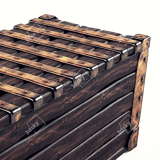 Vintage Treasure Chest 3D model image 2