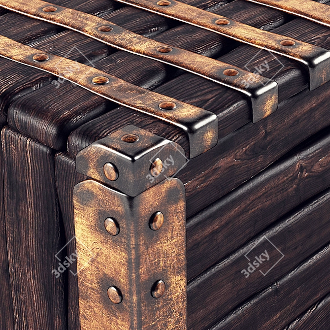 Vintage Treasure Chest 3D model image 3