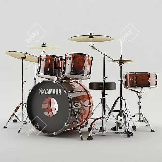 Yamaha Recording Custom Drums 3D model image 1