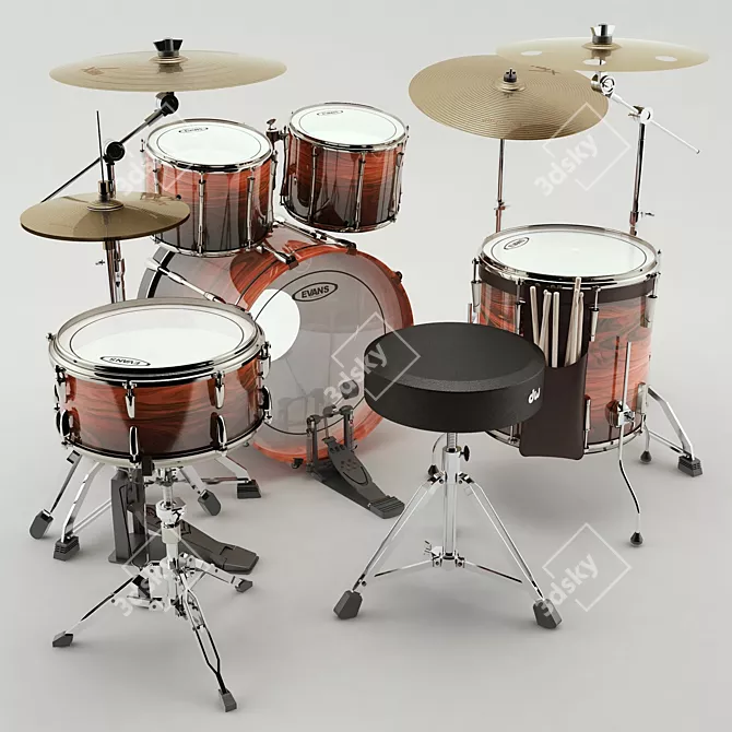 Yamaha Recording Custom Drums 3D model image 2