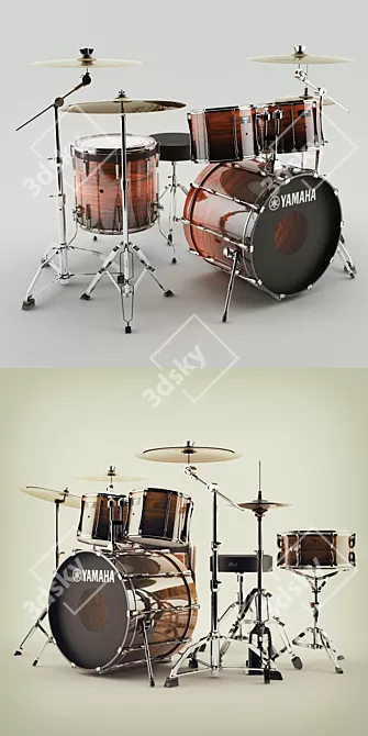 Yamaha Recording Custom Drums 3D model image 3