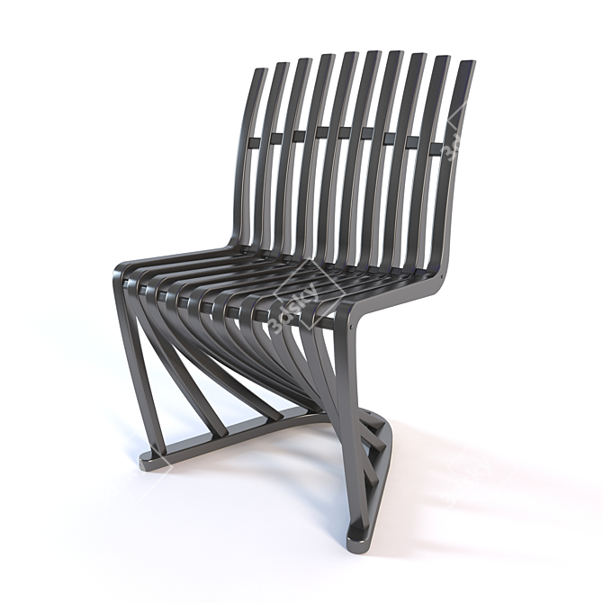 Elegant Stripe Chair: Designed by Joachim King 3D model image 1