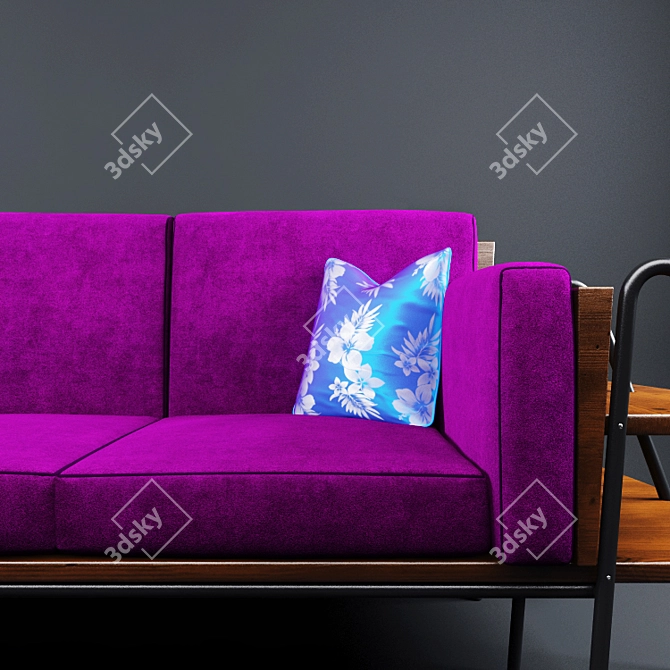 Versatile Sofa with Built-in Shelves 3D model image 3
