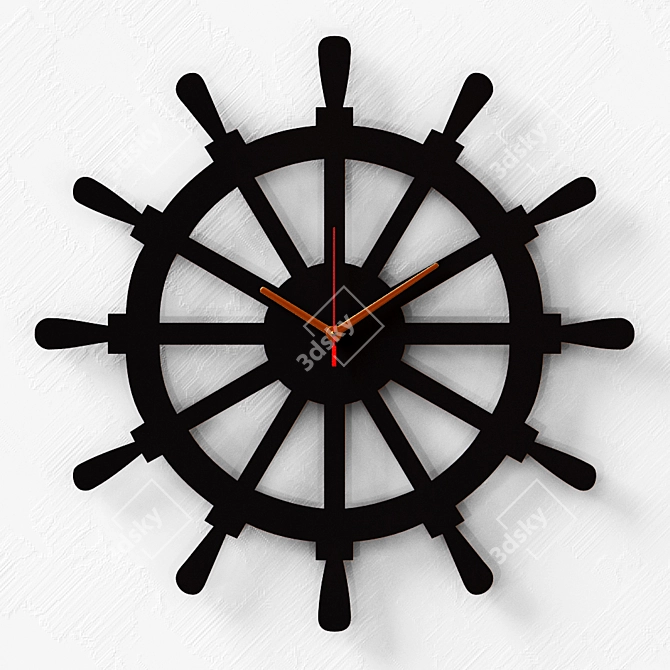 Captain's Wheel Clock by DIDIART 3D model image 1