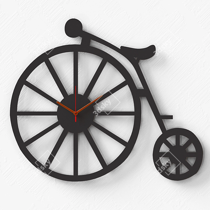 Vintage Bicycle Wall Clock 3D model image 1