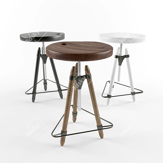 Rustic Briccole Bar-stool: Ello 3D model image 1