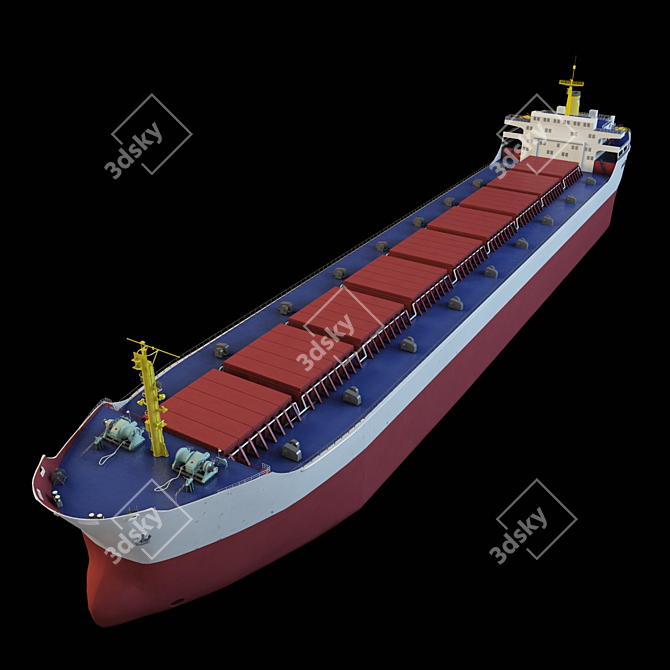 Animated Cargo Ship: Detailed and Optimized 3D model image 1