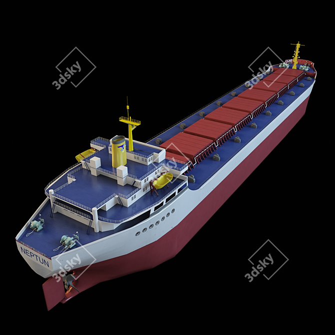 Animated Cargo Ship: Detailed and Optimized 3D model image 2