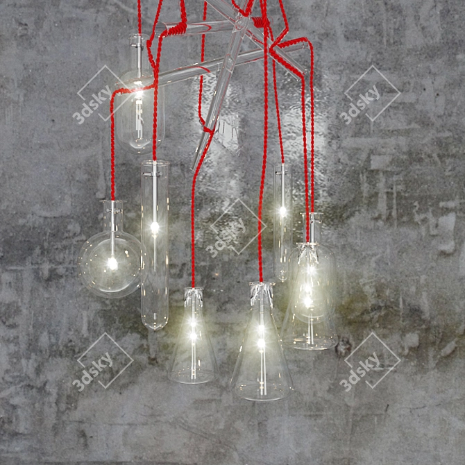 Provella 8er: Sleek Glass Pendant Light 3D model image 2