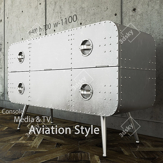 Title: Aviator Aluminum Console 3D model image 1