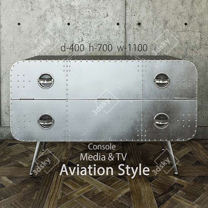 Title: Aviator Aluminum Console 3D model image 2