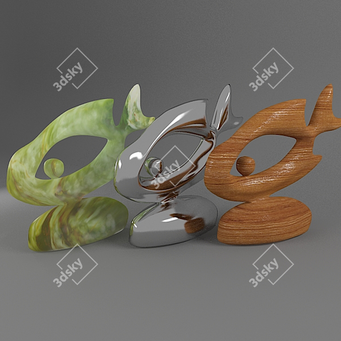Decorative Fish Figurines 3D model image 1