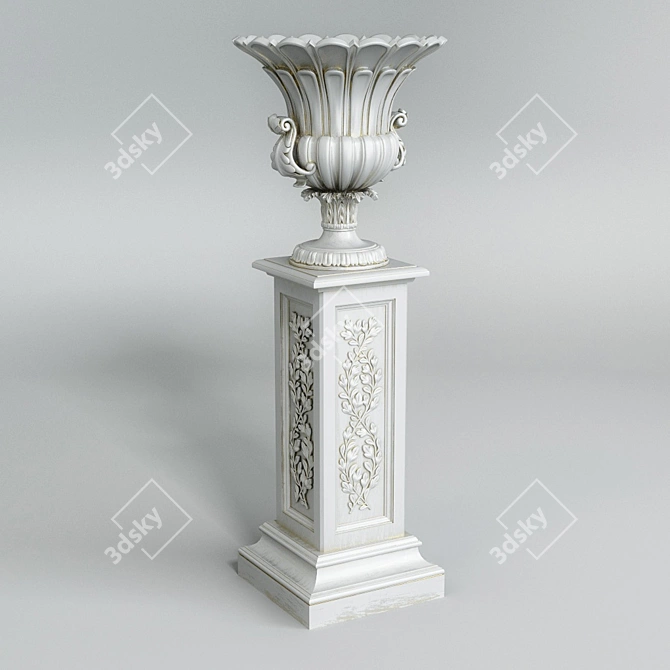 Classic Pedestal Vase: Timeless Elegance 3D model image 1