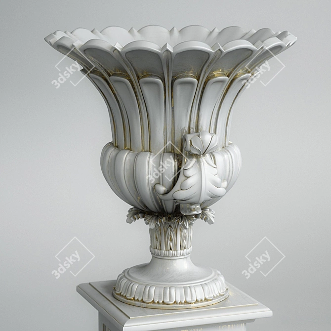 Classic Pedestal Vase: Timeless Elegance 3D model image 3