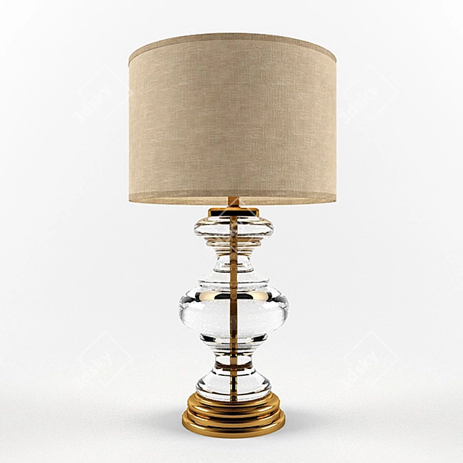 Elegant Jasmine Glass Lamp Base 3D model image 1