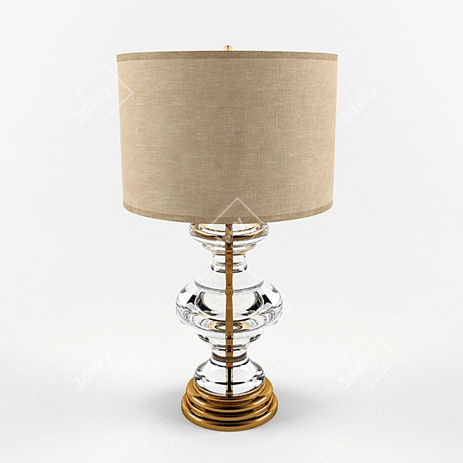 Elegant Jasmine Glass Lamp Base 3D model image 2