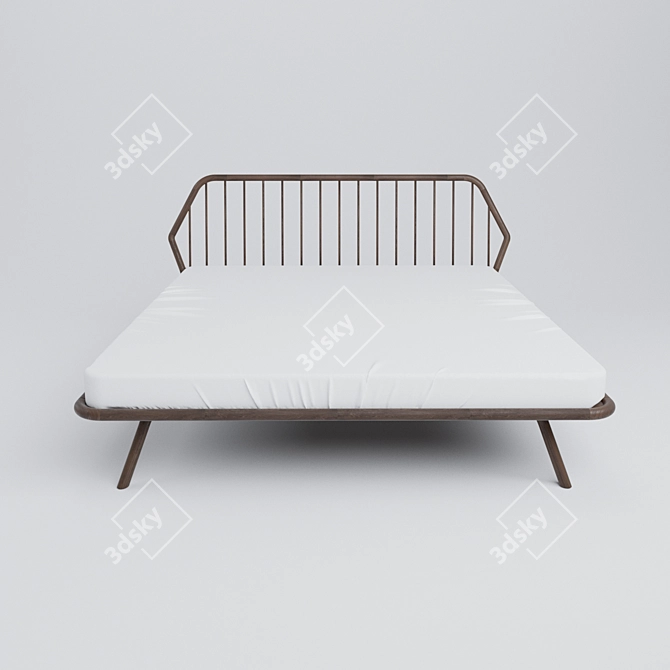 Trama Wooden Bed - Elegant and Spacious 3D model image 3