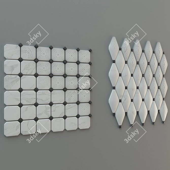 Vallelunga Calacatta VI: Elegant Geometric Tile 3D model image 3