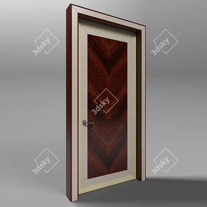 Elegant Palisander Door 3D model image 1