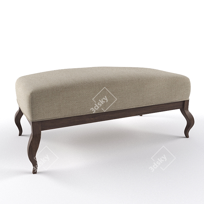 Elegant Upholstered Banquette 3D model image 1