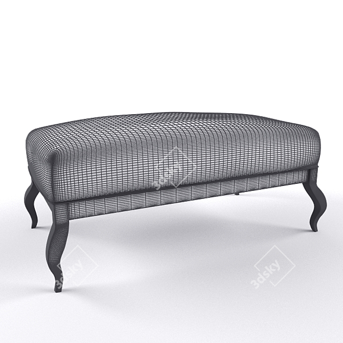 Elegant Upholstered Banquette 3D model image 2