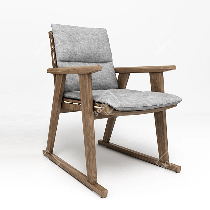 B&B Italia Outdoor Gio - Stylish Teak Chair 3D model image 1