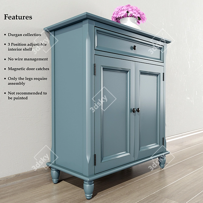 Elegant Durgan Accent Cabinet 3D model image 2