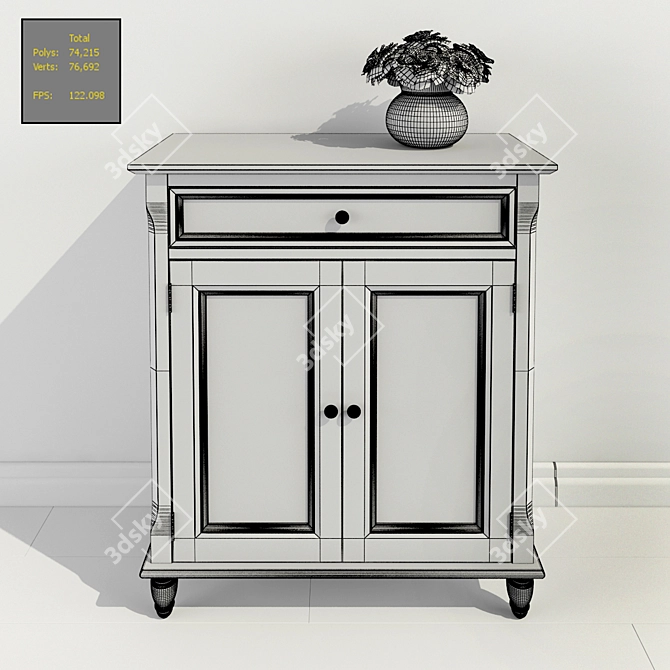 Elegant Durgan Accent Cabinet 3D model image 3