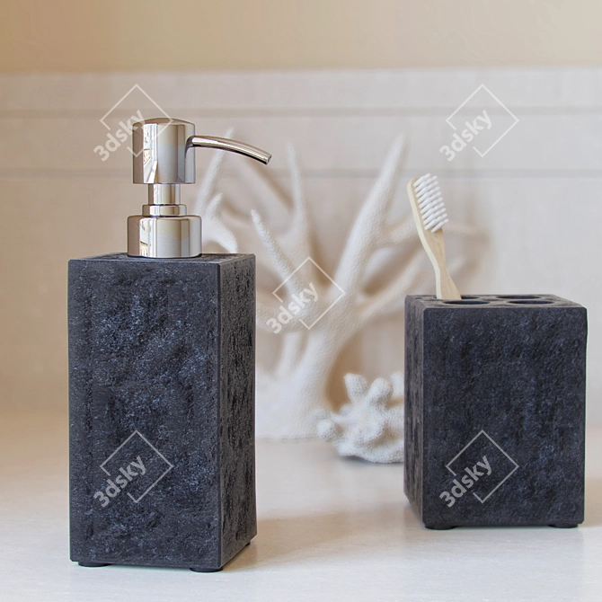 Kelly Hoppen Black Stone Bathroom Accessories 3D model image 2