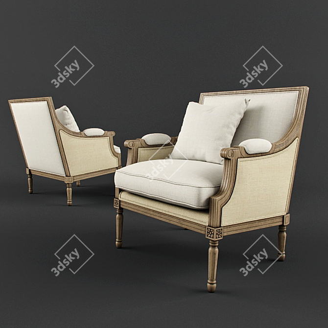 Classic Armchair 3D model image 1