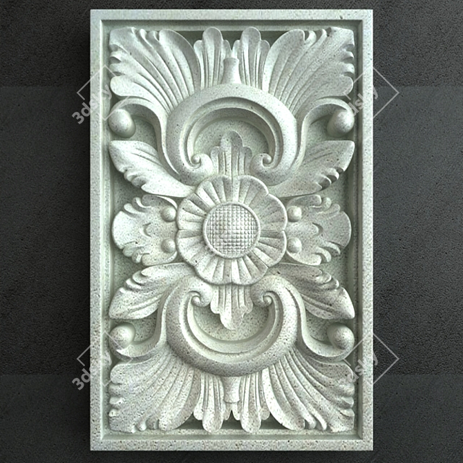 Exquisite Bali Stone Carving 3D model image 1