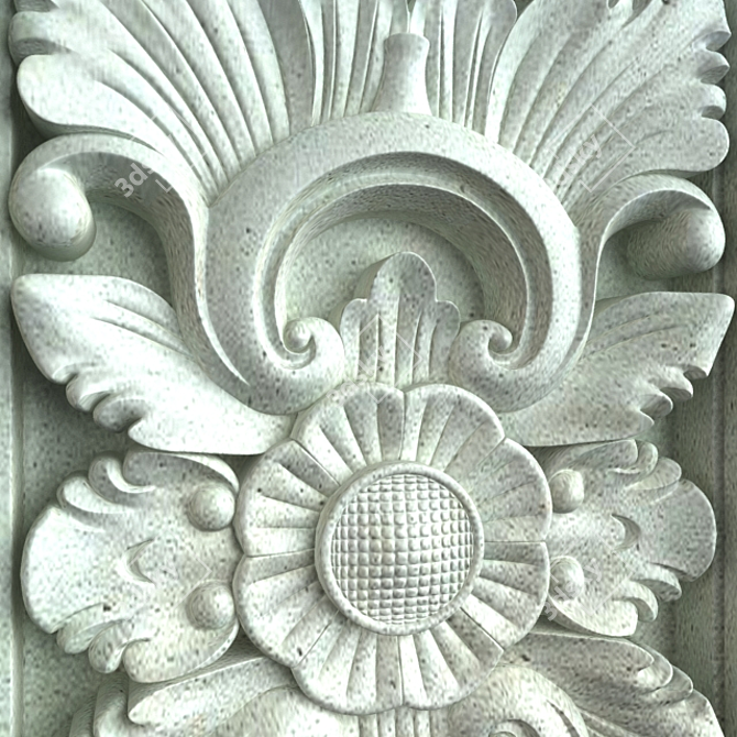 Exquisite Bali Stone Carving 3D model image 2