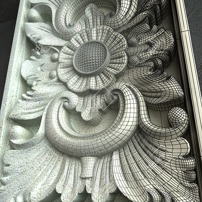 Exquisite Bali Stone Carving 3D model image 3