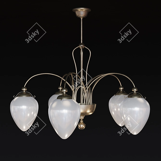 Elegant Crystal Chandelier Set 3D model image 1