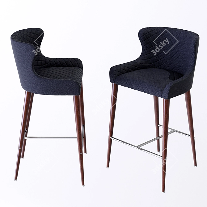 Modern Bar Chair with UNWRAP and Open Modifier Stack 3D model image 1